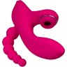 Ярко-розовый вибростимулятор 3-в-1 Tripling - 21 см.