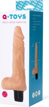 Телесный мультискоростной вибратор-реалистик A-toys - 19,8 см.