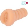 Мастурбатор-вагина телесного цвета с бороздками на внешней части