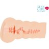 Мастурбатор-вагина телесного цвета с бороздками на внешней части
