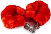 Наручники с красным искусственным мехом