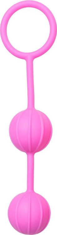 Розовые вагинальные шарики с ребрышками Roze Love Balls