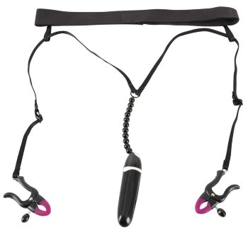 Женские вибростринги с зажимами для половых губ Spreader String with Vibrator