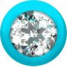 Бирюзовая анальная цепочка с кристаллом Buddy - 17,7 см.