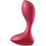 Красный вибромассажёр простаты Satisfyer Backdoor Lover - 14 см.