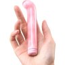 Розовый компактный вибратор из стекла Magic Cane - 12 см.