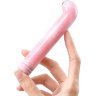 Розовый компактный вибратор из стекла Magic Cane - 12 см.