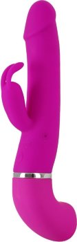 Лиловый вибратор-кролик с функцией сквирта Cumshot Rabbit Vibrator - 24 см.