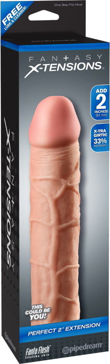 Телесная насадка Fantasy X-tensions Perfect 2 Extension - 20,3 см.