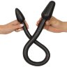 Черный двусторонний анальный плаг с гибким соединением Double Plug