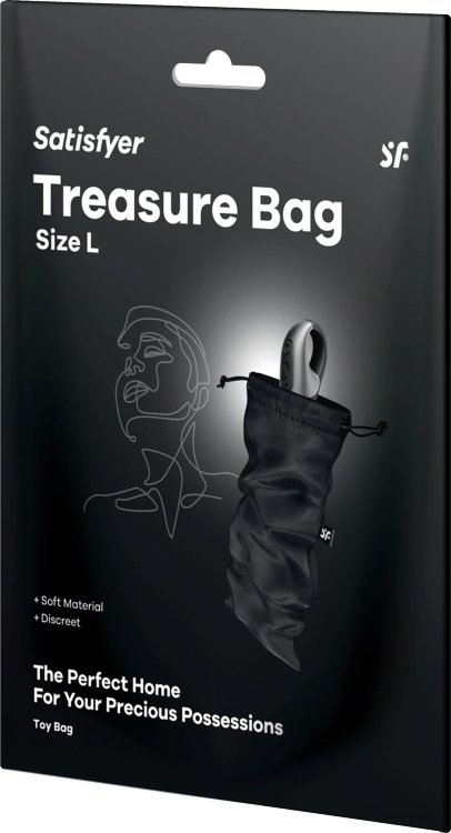Черный мешочек для хранения игрушек Treasure Bag L