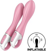 Розовый вибромассажер с функцией расширения Air Pump Vibrator 2 - 20,9 см.