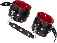 Черно-красные оковы из натуральной кожи