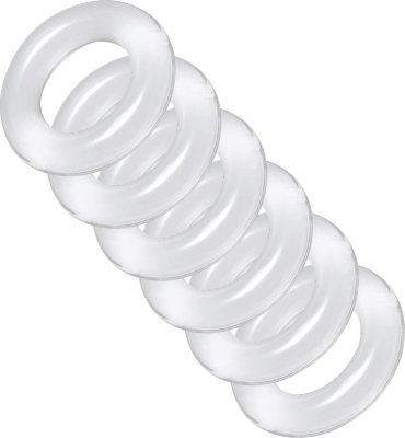 Комплект из 6 прозрачных эрекционных колец Ring Master Custom Ball Stretcher Kit Откройте для себя новые уровни удовольствия с этим персонализированным набором эрекционных колец! Этот набор из 6 эластичных колец идеально подходит как для новичков, так и для тех, кто хочет расширить свои возможности. Он позволяет добавлять напряжение по одному кольцу за раз. Найдите идеальное ощущение потягивания, когда ваша мошонка все больше и больше оттягивается вниз с каждым добавленным кольцом. Для еще большего возбуждения используйте одно из них в качестве кольца для члена, чтобы ваш член оставался твердым и чувствительным. Этот ультраэластичный материал обеспечивает удобство и комфортную посадку. Совместим как с силиконовыми, так и смазками на водной основе. Внутренний диаметр - 2,5 см. Страна: Китай. Материал: термопластичная резина (TPR).