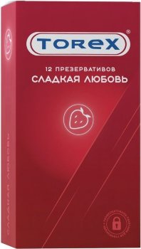 Презервативы Torex Сладкая любовь с ароматом клубники - 12 шт.