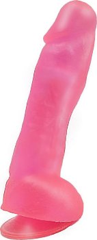 Большой розовый фаллоимитатор на присоске - 20,5 см.