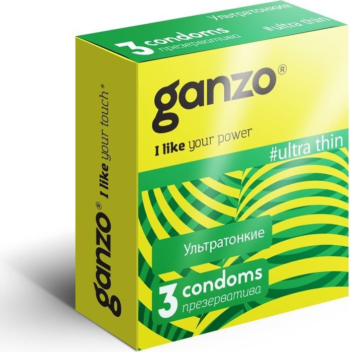 Ультратонкие презервативы Ganzo Ultra thin - 3 шт.