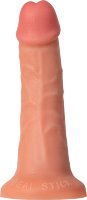 Телесный фаллоимитатор на присоске RealStick CALIBER - 18 см.