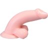 Телесный вибратор Vibrating Dong with Balls - 14 см.
