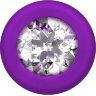 Фиолетовая анальная цепочка с кристаллом Chummy - 16 см.
