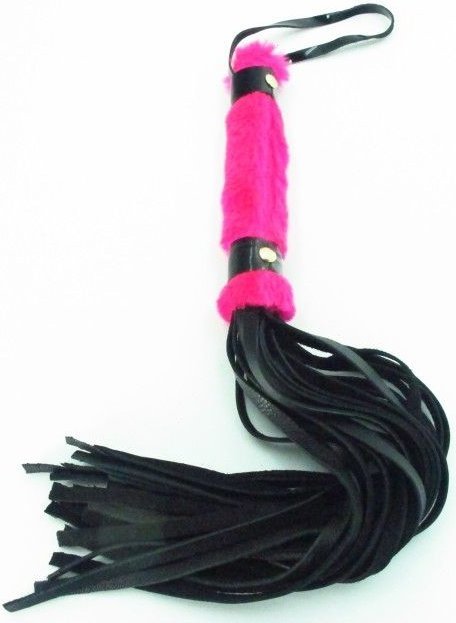 Нежная плеть с розовым мехом BDSM Light - 43 см.