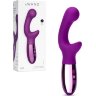 Фиолетовый вибромассажер с двумя моторами Le Wand XO - 19 см.