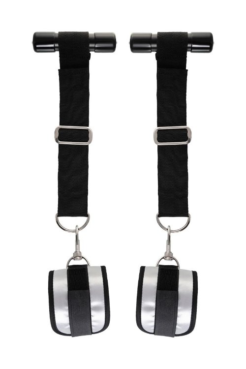 Черно-серебристые фиксаторы для рук на дверь Anonymo