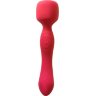 Красный двусторонний вибромассажер Heating Wand с нагревом - 22 см.