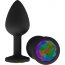 Чёрная анальная втулка с разноцветным кристаллом - 7,3 см.  Цена 1 781 руб. - Чёрная анальная втулка с разноцветным кристаллом - 7,3 см.