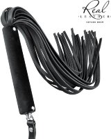 Черная кожаная плеть-флоггер - 84 см.