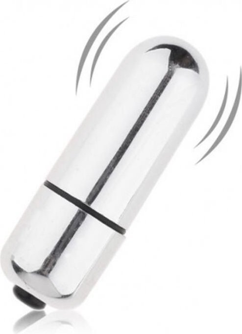 Серебристая вибропуля X-Basic Bullet Mini One Speed - 5,9 см.