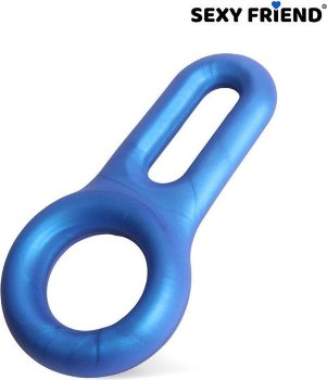Голубое эрекционное кольцо с петлёй