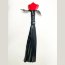 Черная кожаная плеть с красной лаковой розой в рукояти - 40 см.  Цена 5 608 руб. - Черная кожаная плеть с красной лаковой розой в рукояти - 40 см.