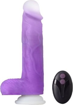 Фиолетовый вибратор-реалистик Encore 8 Inch Vibrating Dildo - 21,6 см.