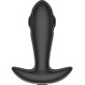 Черный массажер простаты с вибрацией, эффектом маятника и пультом ДУ
