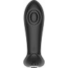 Черный массажер простаты с вибрацией, эффектом маятника и пультом ДУ