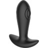 Черный массажер простаты с вибрацией, эффектом маятника и пультом ДУ