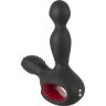 Черный вибромассажер простаты с нагревом и ротацией Prostate Plug - 14,5 см.