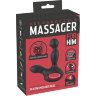 Черный вибромассажер простаты с нагревом и ротацией Prostate Plug - 14,5 см.