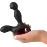 Черный вибромассажер простаты с нагревом и ротацией Prostate Plug - 14,5 см.