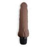Коричневый вибратор с клиторальным выступом 7 Realistic Vibrator - 21,5 см.
