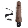 Коричневый вибратор с клиторальным выступом 7 Realistic Vibrator - 21,5 см.