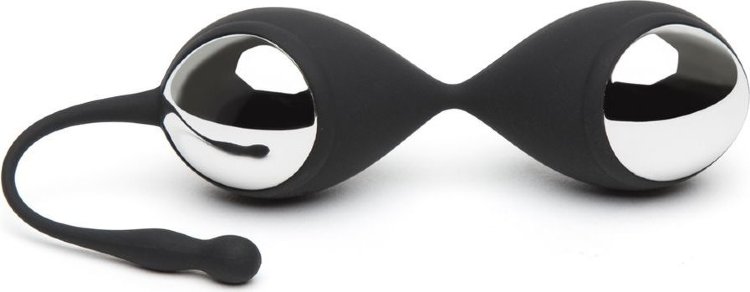 Черно-серебристые вагинальные шарики Inner Goddess Kegel Toner Balls