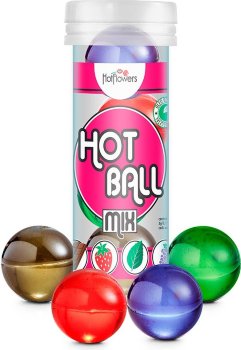 Ароматизированный лубрикант Hot Ball Mix на масляной основе (4 шарика по 3 гр.)