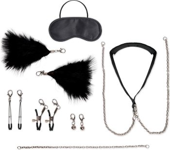 Большой эротический набор из 12 предметов Interchangeable Collar Nipple Clips Set