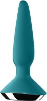 Бирюзовая анальная пробка с вибрацией Satisfyer Plug-ilicious 1 - 13,5 см.