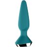 Бирюзовая анальная пробка с вибрацией Satisfyer Plug-ilicious 1 - 13,5 см.