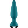 Бирюзовая анальная пробка с вибрацией Satisfyer Plug-ilicious 1 - 13,5 см.