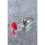 Серебристая анальная втулка с красной розочкой - 8 см.  Цена 861 руб. - Серебристая анальная втулка с красной розочкой - 8 см.