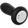 Черная анальная пробка с вибрацией и LED-подсветкой - 11,9 см.